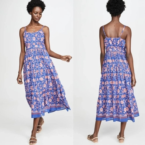 XIRENA Bardot in Bleu Fleur Cotton Dress XS - Picture 4 of 10